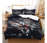 XiaopangXY American Football Washable Bedding Set Hidden Zipper Duvet Cover Set with Pillowcases Rugby Quilt Cover Set Soft Microfiber Bed Linen Set for Kids & Adults Double（200x200cm）