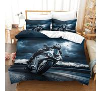 XiaopangXY Breathable TT Motorcycle Design Duvet Cover Set with Hidden Zipper Motorcycle Quilt Cover Set with Pillowcases Bedding Set Soft Microfiber Comforter Cover King（220x240cm）