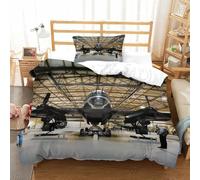 XiaopangXY Breathable WW II Aircraft Design Duvet Cover Set with Hidden Zipper, Single（135x200cm） Lancaster Bomber Quilt Cover Set with Pillowcases, Soft Microfiber Bedding Set Lancaster Bomber Theme