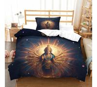 XiaopangXY Buddhist Luxe Quilt Cover Set Hidden Zipper Duvet Cover Set with Pillowcases Indian Buddha Bedding Set Soft Microfiber Comforter Cover Kids & Adults Single（135x200cm）