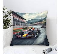 XiaopangXY Bulls Racing Microfiber Throw Pillow Case, 45x45cm, Gift for Wife, Girlfriend, Gift for Couples, Wedding, Formulaone Cushion Cover for Sofa Couch Bed