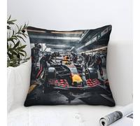XiaopangXY Bulls Racing Perform A Pit Stop Cushion Cover Decor, Ornament Formulaone Pillow Cover for Home Livingroom Couch Bed Sofa Decorate Throw Pillow Case 45x45cm