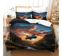 XiaopangXY Chinook Bedding Set with Zipper Comforter Cover 3D Printed Helicopter Quilt Cover with Pillowcase Duvet Cover Microfiber for Childrens And Adults Double（200x200cm）