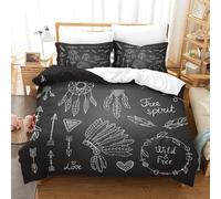 XiaopangXY Colorful Dream Catcher Bed Linen Set Double(200x200cm), Native American Civilization Duvet Cover with Pillowcases, Soft Microfiber Quilt Cover Set for Kids Adults