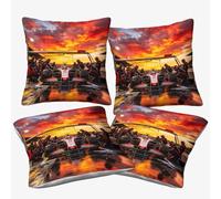 XiaopangXY Cozy Formulaa Racing Cushion Cover 50x50cm, 4 pcs Super Soft Decorative Square Pit Stop Throw Pillow Covers Case for Sofa Couch Bedroom Car Decor