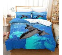 XiaopangXY Double（200x200cm） SR-71 Blackbird Duvet Cover With Hidden Zipper, Bomber Bedding Set with Pillowcases, Soft Microfiber Quilt Cover Set for Kids & Adults
