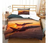 XiaopangXY Fighter Jet Luxe Quilt Cover Set Hidden Zipper Duvet Cover Set with Pillowcases warplane Bedding Set Soft Microfiber Comforter Cover Kids & Adults Single（135x200cm）