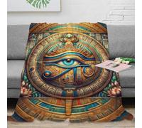 XiaopangXY Fleece Eye of Ra Throw Blanket for Couch, Super Soft Eye of Horus Printing Bed Blanket 50x60inch(127x152cm), Lightweight Fuzzy Cozy for All Seasons, Long-Lasting Softness & Durability
