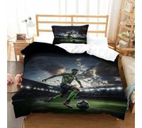 XiaopangXY Football Luxe Duvet Cover Set Hidden Zipper Soccer Quilt Cover Set with Pillowcases Bedding Set Soft Microfiber Comforter Cover for Kids & Adults Single(135x200cm)
