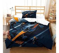 XiaopangXY Formula Racing Breathable Bedding Set Hidden Zipper Racing Car Duvet Cover Set with Pillowcases Quilt Cover Set Soft Microfiber 3D Printing Comforter Cover Single（135x200cm）
