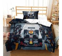 XiaopangXY Formula Racing Warmth Duvet Cover Set Hidden Zipper Quilt Cover Set with Pillowcases Bedding Set Soft Microfiber Racing Car Comforter Cover for Kids & Adults Single（135x200cm）