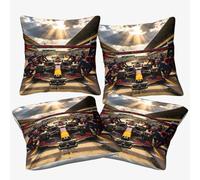 XiaopangXY Formulaa Racing Cushion Cover 3D Pattern, 45x45cm, 4 pcs Pillow Cover Pit Stop Ornament Decor for Home Livingroom Couch Bed Sofa Decorate Throw Pillow Case Elephant Gift