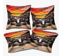 XiaopangXY Formulaa Racing Cushion Cover 3D Pattern, 45x45cm, 4 pcs Pillow Cover Pit Stop Ornament Decor for Home Livingroom Couch Bed Sofa Decorate Throw Pillow Case Elephant Gift