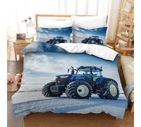 XiaopangXY FT Tractor Colorful Bed Linen Set Hidden Zipper Johndeer Duvet Cover Set with Pillowcases Quilt Cover Set Soft Microfiber Comforter Cover Set for Kids Adults Double（200x200cm）