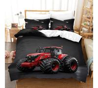 XiaopangXY FT Tractor Duvet Cover Set Soft Microfiber Bedding Set Breathable Johndeer Quilt Cover with Hidden Zipper Closure,3D Printed Comforter Cover Double（200x200cm）