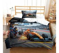 XiaopangXY Grand Prix Racing Lovingly Comforter Cover Hidden Zipper Duvet Cover Set with Pillowcases Bed Linen Set Soft Microfiber Formula racing Quilt Cover Set for Kids & Adults Single（135x200cm）