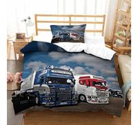 XiaopangXY Lorry Luxe Bedding Set Hidden Zipper Truck Duvet Cover Set with Pillowcases Quilt Cover SetSoft Microfiber Comforter Cover for Kids Adults Single（135x200cm）