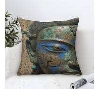 XiaopangXY Modern Decorative Pillow Covers, Buddha Statue Close-up Throw Pillow Covers 40x40cm Sakyamuni Square Pillowcase, Cushion Case for Couch Sofa Bed Car Patio