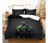 XiaopangXY Moto Racing Luxe Comforter Cover Hidden Zipper Duvet Cover Set with Pillowcases Bedding Set Soft Microfiber Motorcycle Quilt Cover Set for Kids & Adults Double（200x200cm）