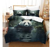 XiaopangXY Pandas Warmth Duvet Cover Set Hidden Zipper Quilt Cover Set with Pillowcases Bedding Set Soft Microfiber Cute Animals Comforter Cover Various Sizes for Kids Adults King（220x240cm）