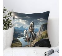 XiaopangXY Square Native American Throw Pillow Case, Mohican Knight Pattern Cushion Covers for Living Room Sofa Couch Bed Bedroom Home Decor Garden Couch Pillowcase 40x40cm