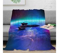XiaopangXY SR-71 Blackbird Fleece Blanket Throws for Sofas/bed/chair/camping Fluffy Warm Soft Bomber Blanket for Rest Time, Anti-Pill Fleece Blanket 60x80inch(150x200cm) Fit All Season