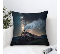 XiaopangXY Steam Train Cushion Covers 45x45cm, Choochoo Throw Double Printed Pillow Case Steam Train Accent Pillow Covers