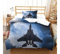 XiaopangXY Su35 Fighter Jet Luxe Bedding Set Hidden Zipper Aircraft Duvet Cover Set with Pillowcases Quilt Cover SetSoft Microfiber Comforter Cover for Kids Adults Single（135x200cm）