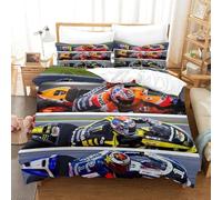 XiaopangXY TT Motorcycle Duvet Cover Set Soft Microfiber Bedding Set Breathable GPMotor Quilt Cover with Hidden Zipper Closure,3D Printed Comforter Cover King（220x240cm）