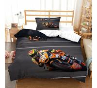 XiaopangXY TT Motorcycle Luxe Bedding Set Hidden Zipper GPMotor Duvet Cover Set with Pillowcases Quilt Cover SetSoft Microfiber Comforter Cover for Kids Adults Single（135x200cm）