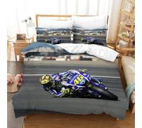 XiaopangXY TT Motorcycle Pattern Bedding Set 3D Printed GPMotor Quilt Cover with Zipper Closure Comforter Cover with Pillowcase King（220x240cm） Duvet Cover for Kids & Adults 3 Pieces