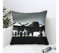 XiaopangXY WW II Aircraft Cushion Cover 3D Pattern, 50x50cm Pillow Cover Lancaster Bomber Ornament Decor for Home Livingroom Couch Bed Sofa Decorate Throw Pillow Case Elephant Gift