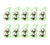 XIAOQENAN 10pcs Arched Fishing Bells Gear Equipment Rod Alarm Bites Baits Glow Night Indicators Double Bells Alarm Nighttimes Angling Gear
