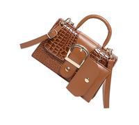 XIAOQENAN 2pcs Stylish Embossed Pattern Shoulder And Crossbody Bag PU Leather Handbag With Adjustable Strap For Office And Casual Office Lady Bag