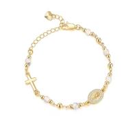 XIAOQENAN Alloy with Gold Heart and Obsidians Crosses Symbolizing Protective and Faith for Long Time Wear Alloy