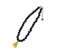 XIAOQENAN Artistic Ceramic Beads Glass Animal Pendant Necklace Adjustable Chain Handmade Accessory For Casual Or Formal Outfits Handcrafted Collarbone Chain