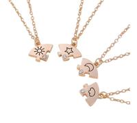 XIAOQENAN Artistics Geometric Pendant Necklace Celestials Theme Sun Moon Stars Clouds Contemporary Jewelry Gifts Casual Wear Celestials Friendship Necklace