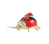 XIAOQENAN Bettle Jewelry Box with Shimmering Crystal Luxurious Rings Holder Accessories Presentation Case Home Decoration
