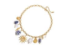 XIAOQENAN Ceramic And Steel Necklace/Earrings Multi Length Options Versatile Accessory Handmade Jewelry For Everyday Wear Women's Ceramic Jewelry Set For Special Occasions