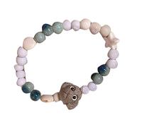 XIAOQENAN Colorful Beaded Ceramic With Dog Charm Comfortable Adjustable Length Wristchain Handmade Wristband Ornament Women Bracelets