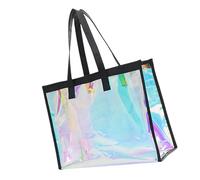 XIAOQENAN Delicate Large Beach Bag Rainbow Clear Shoulder Bags Casual Handbag Gym Bag For Clothes And Accessories Swim Gear Carryall