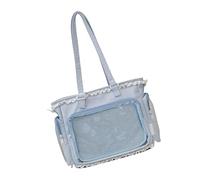 XIAOQENAN Gentle Clear Crossbody Purse Teen Females Fashion Addition Simple Polyamide Substance Cartoon Decorated Clear Pack For Women