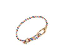 XIAOQENAN Modern Couple With Colorful Braided Cord Adjustable Closure Lightweight Copper Charm Everyday Matching Jewelry Colorful Rope For Couples