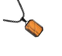 XIAOQENAN Modern Rectangular Necklace Distinctive Necklace Stainless Steel Texture Suitable For Trendy Parties And Everyday Wear Stainless Steel Unisex