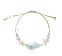 XIAOQENAN Natural Ceramic Beads Adjustable Accessory for Women Girls Hot Day Gift Beach Shell Wrist Chain Jewelry Ceramic Beaded for Women