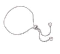 XIAOQENAN Not Sensitive Copper Adjustable Snake Bone Chain Structure Beaded Slider Closure Effortless Type Flexible Slider Closure Hand Chain