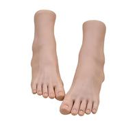 XIAOQENAN Pack of 2 Realistic TPE Foot Models for Nails Art Practice Shoe Display Training and Jewelry Photography Shoe Display Prop