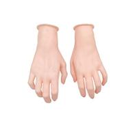 XIAOQENAN Realistic Silicone Foot Hand Mannequin Soft Silicone Display Hands with Movable Fingers for Accessory Merchandising Exhibition Stand Props