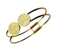 XIAOQENAN Stainless Steel Faith with Religious Round Medallions Symbolizing Belief and Inner Strength Unisex Religious