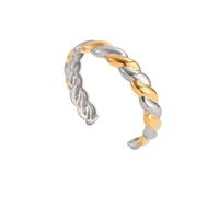 XIAOQENAN Stainless Steel Twisted Bangle Open Ended Adjustable Design for Stackable Jewelry and Use Stylish Adjustable Open Cuff Bangle
